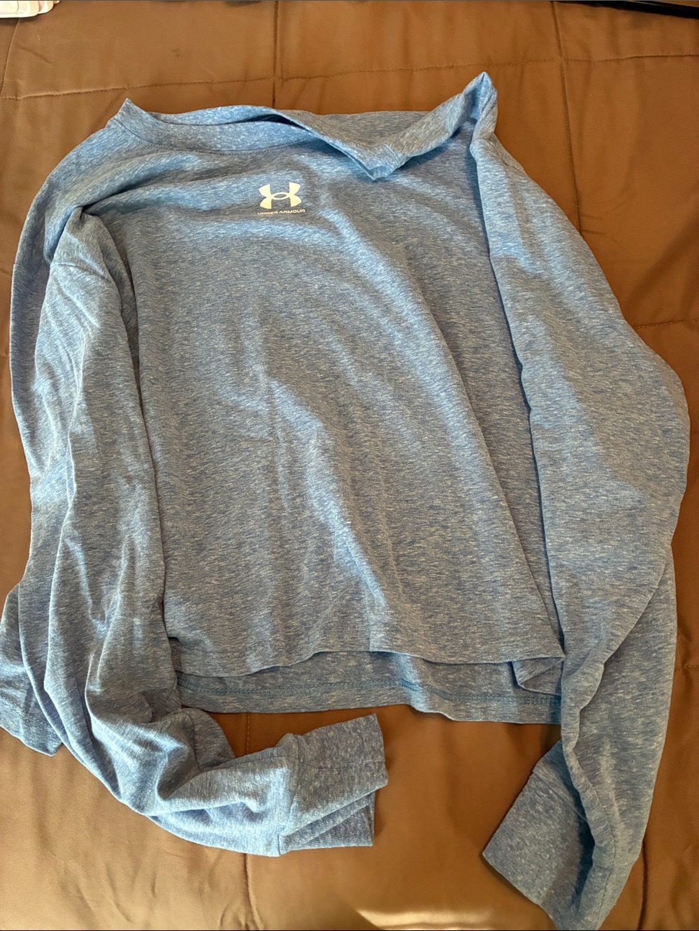 Under Armour Women's Light Blue Long Sleeve Crop Top-Medium